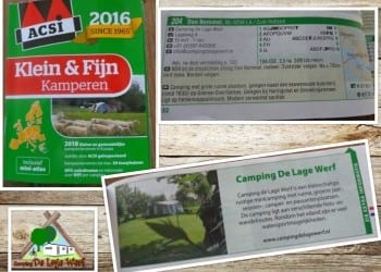 Vermelding in ACSI Klein en Fijn Kamperen gids 2016.