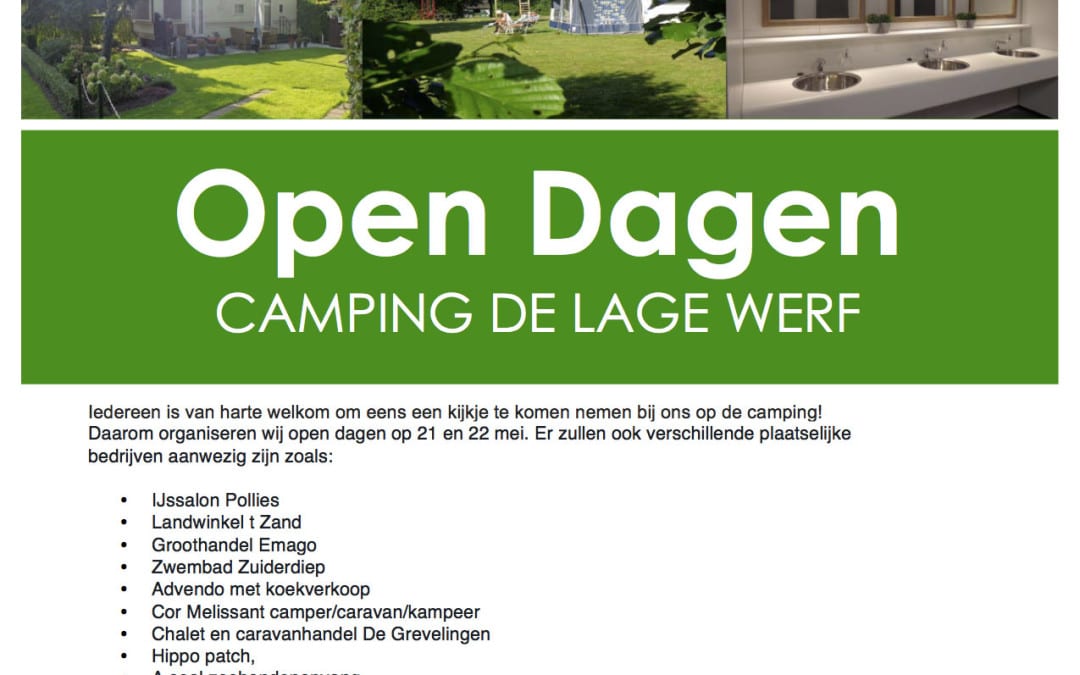 21 & 22 mei 2016 – Open Dagen