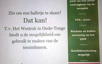 Nieuw bij ons! Tennissen op Het Westrak
