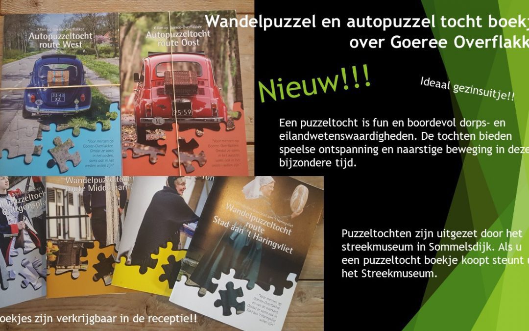 Wandelpuzzel en autopuzzel boekjes verkrijgbaar.