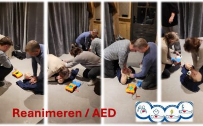 Campingteam volgt AED en reanimatiecursus.